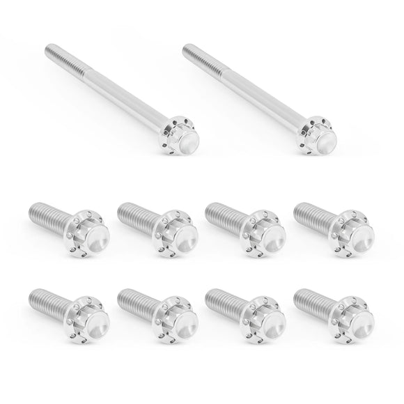 ARLEN NESS Transmission Side Cover & Trap Door Titanium 12-Point Bolt Kits, Polished