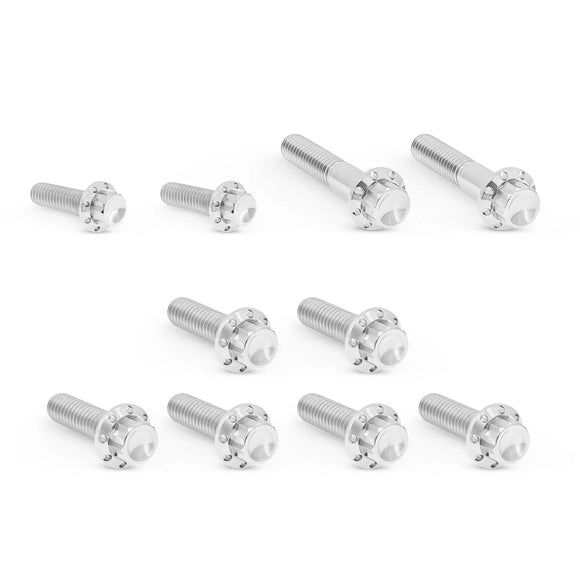 ARLEN NESS Transmission Side Cover & Trap Door Titanium 12-Point Bolt Kits, Polished