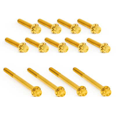 ARLEN NESS Primary Cover Titanium 12-Point Bolt Kits, Gold - 0