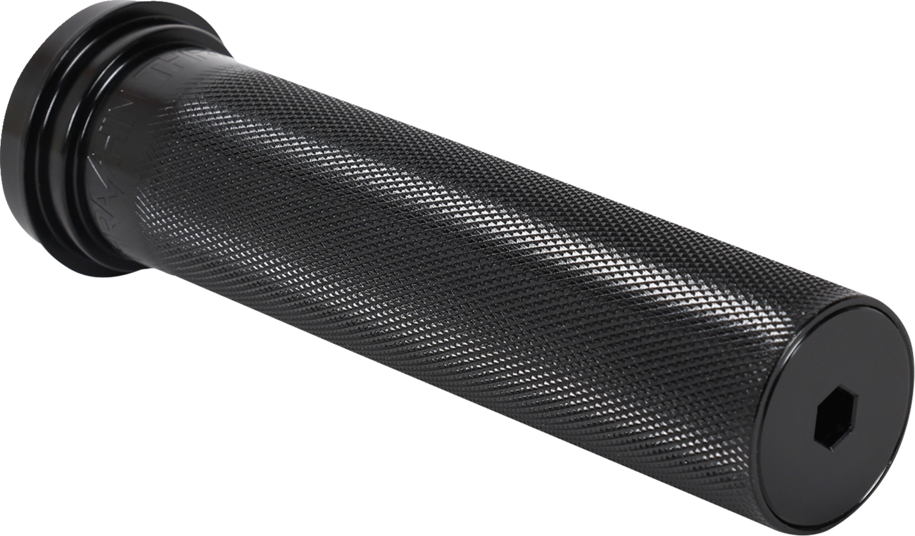 THRASHIN SUPPLY CO. Throttle Tube - Knurled - 1" - TBW - Black TSC-2704-1