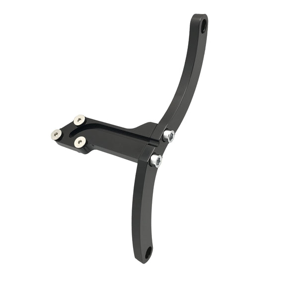 Black anodized billet aluminum side license plate mount (303150B) for 1987–1999 Harley‑Davidson Softail, 3‑hole frame compatible