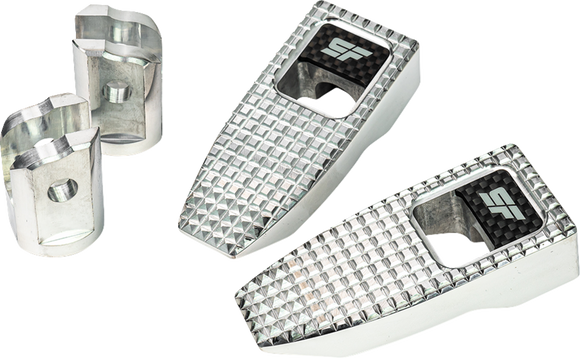 SLYFOX Speed Pegs - Silver Polished - Front SF-903-01-2