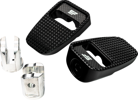SLYFOX Footpegs - Black Anodized - Front SF-904-01-1