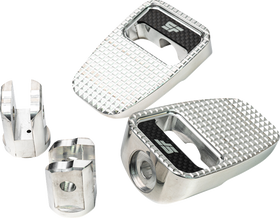 SLYFOX Footpegs - Silver Polished - Front SF-904-01-2