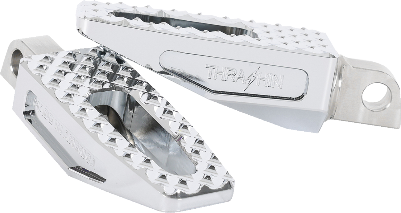 THRASHIN SUPPLY CO. Slim P-54 Footpegs - Front/Rear - Chrome TSC-2021-3-D