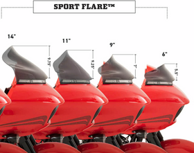 KLOCK WERKS Flare* Windshield - 13-1/2" - Dark Smoke - FLTRX KWW-01-0704-DS