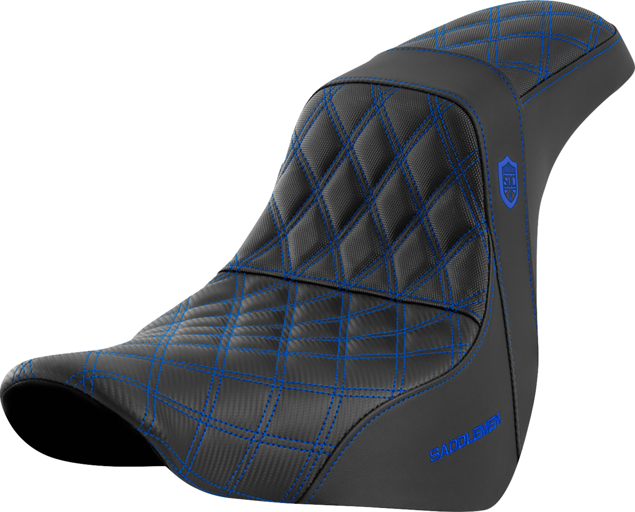 SADDLEMEN Pro Series SDC Performance Seat - w/o Backrest - Blue Stitch - FL/FX '18-'20 SC81829BLU