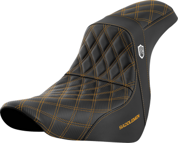 SADDLEMEN Pro Series SDC Performance Seat - w/o Backrest - Gold Stitch - FL/FX '18-'20 SC81829GOL