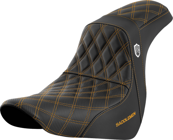 SADDLEMEN Pro Series SDC Performance Seat - w/o Backrest - Gold Stitch - FL/FX '18-'20 SC81829GOL