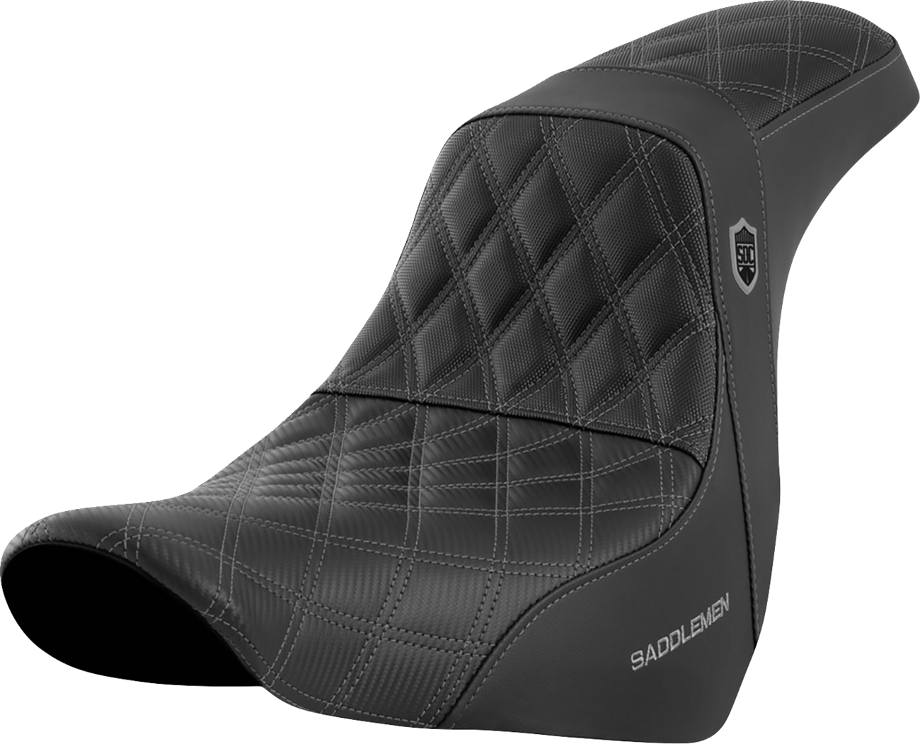 SADDLEMEN Pro Series SDC Performance Seat - w/o Backrest - Gray Stitch - FL/FX '18-'20 SC81829GRE