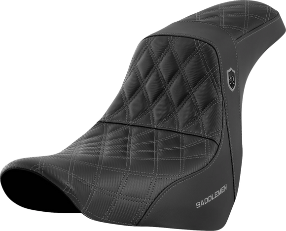 SADDLEMEN Pro Series SDC Performance Seat - w/o Backrest - Gray Stitch - FL/FX '18-'20 SC81829GRE