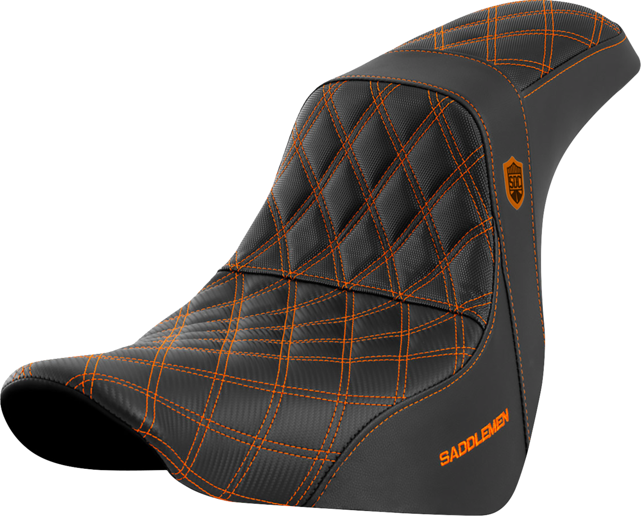 SADDLEMEN Pro Series SDC Performance Seat - w/o Backrest - Orange Stitch - FL/FX '18-'20 SC81829ORA