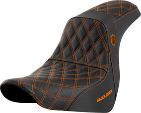 SADDLEMEN Pro Series SDC Performance Seat - w/o Backrest - Orange Stitch - FL/FX '18-'20 SC81829ORA