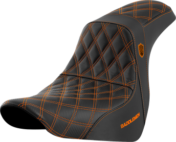 SADDLEMEN Pro Series SDC Performance Seat - w/o Backrest - Orange Stitch - FL/FX '18-'20 SC81829ORA