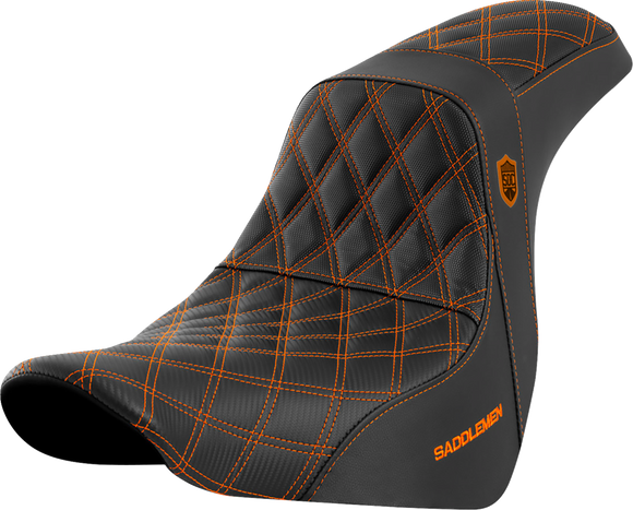 SADDLEMEN Pro Series SDC Performance Seat - w/o Backrest - Orange Stitch - FL/FX '18-'20 SC81829ORA