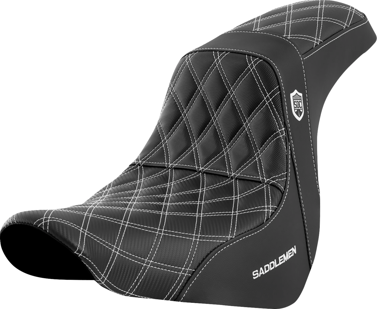 SADDLEMEN Pro Series SDC Performance Seat - w/o Backrest - White Stitch - FL/FX '18-'20 SC81829WHI