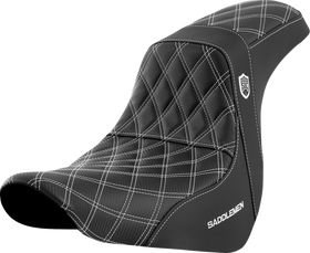 SADDLEMEN Pro Series SDC Performance Seat - w/o Backrest - White Stitch - FL/FX '18-'20 SC81829WHI