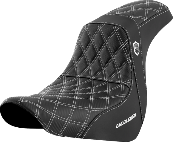 SADDLEMEN Pro Series SDC Performance Seat - w/o Backrest - White Stitch - FL/FX '18-'20 SC81829WHI