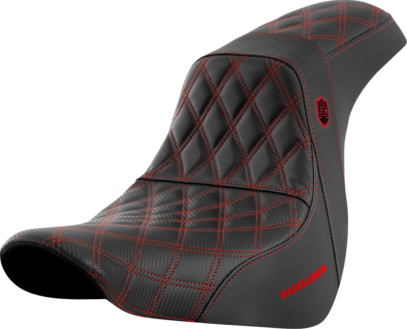 SADDLEMEN Pro Series SDC Performance Seat - w/o Backrest - Red Stitch - FL/FX '18-'20 SC81829RED