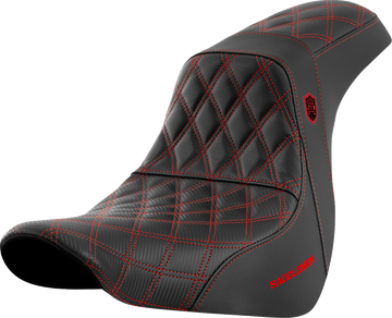 SADDLEMEN Pro Series SDC Performance Seat - w/o Backrest - Red Stitch - FL/FX '18-'20 SC81829RED