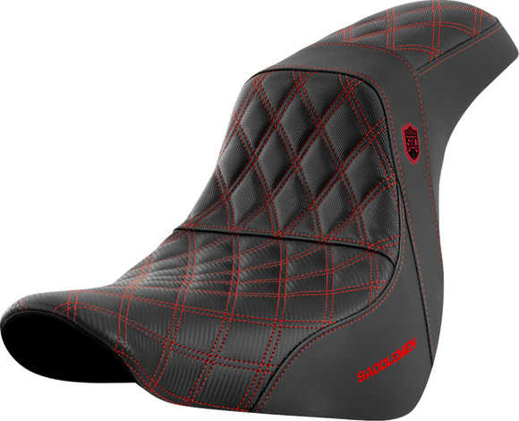 SADDLEMEN Pro Series SDC Performance Seat - w/o Backrest - Red Stitch - FL/FX '18-'20 SC81829RED