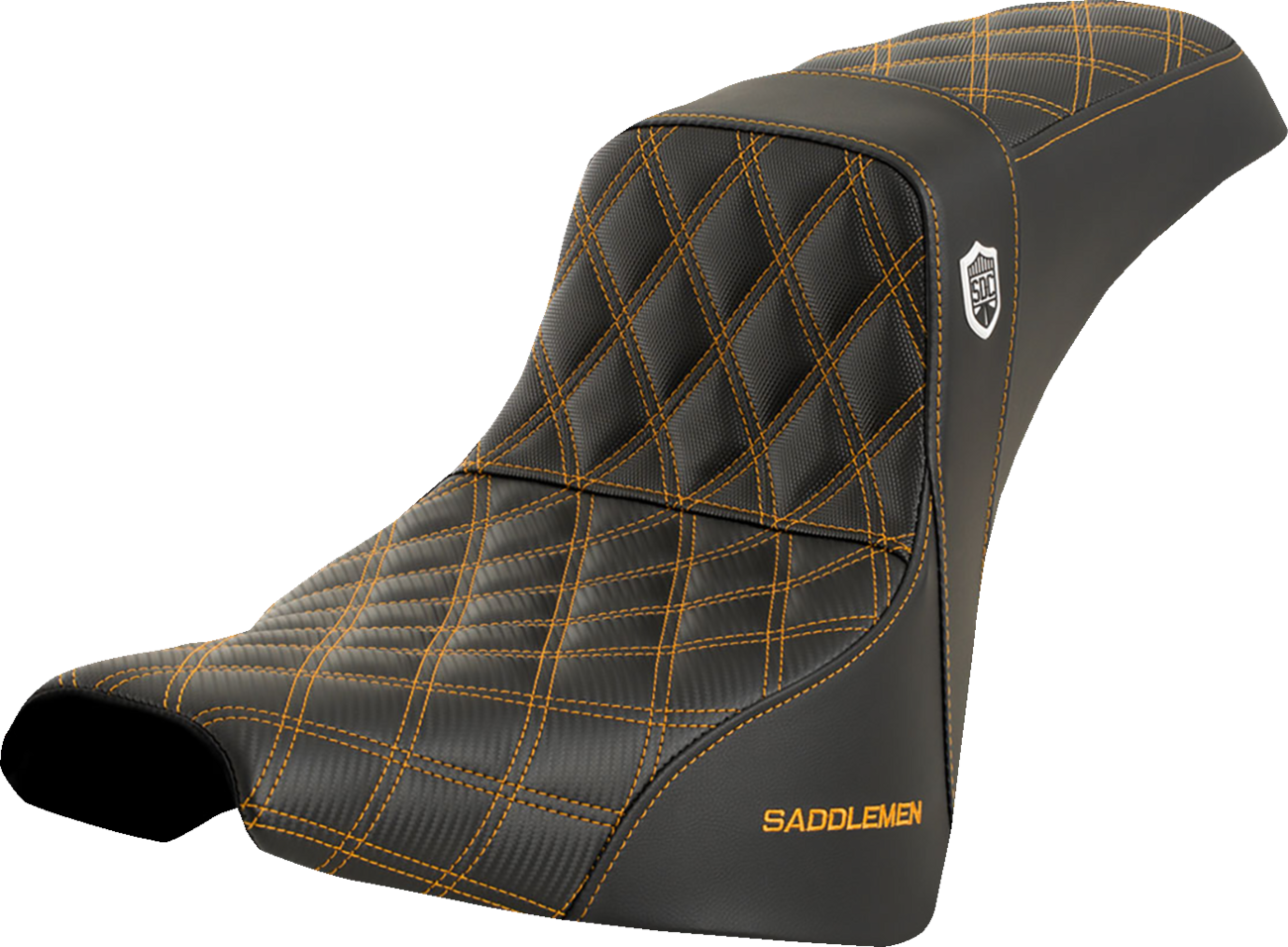 SADDLEMEN Pro Series SDC Performance Seat - w/o Backrest - Gold Stitch - FXBB/FXST '18-'23 SC81830GOL