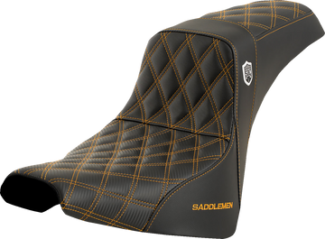 SADDLEMEN Pro Series SDC Performance Seat - w/o Backrest - Gold Stitch - FXBB/FXST '18-'23 SC81830GOL