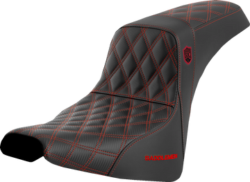 SADDLEMEN Pro Series SDC Performance Seat - w/o Backrest - Red Stitch - FXBB/FXST '18-'23 SC81830RED