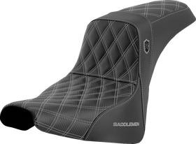SADDLEMEN Pro Series SDC Performance Seat - w/o Backrest - Silver Stitch - FXBB/FXST '18-'23 SC81830SIL