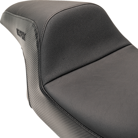SLYFOX Drifter Seat - Black Logo - Smooth Vinyl - Carbon Fiber - FL '08-'23 0801-1614