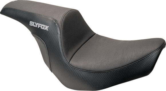 SLYFOX Lowrider Drifter Seat - Gray Logo - Smooth Vinyl - Carbon Fiber - FXLR/FLSB '18-'24 0802-1590
