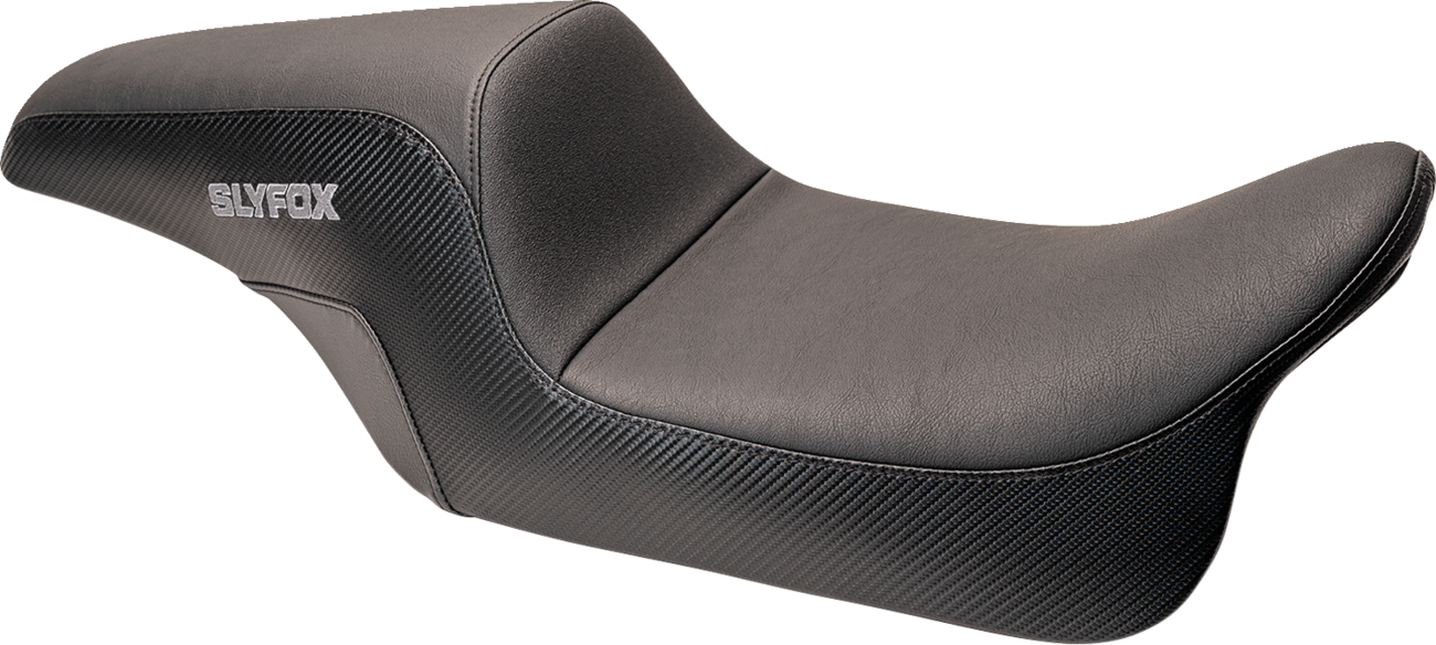 SLYFOX Drifter Seat - Gray Logo - Smooth Vinyl - Carbon Fiber - FL '97-'07 0801-1613