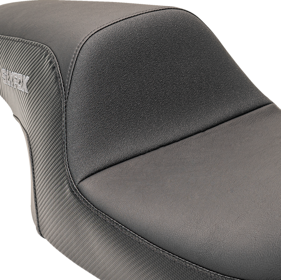 SLYFOX Drifter Seat - Gray Logo - Smooth Vinyl - Carbon Fiber - FL '97-'07 0801-1613