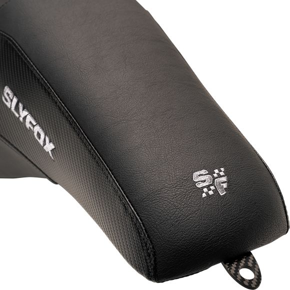 SLYFOX Drifter Seat - Gray Logo - Smooth Vinyl - Carbon Fiber - FL '97-'07 0801-1613