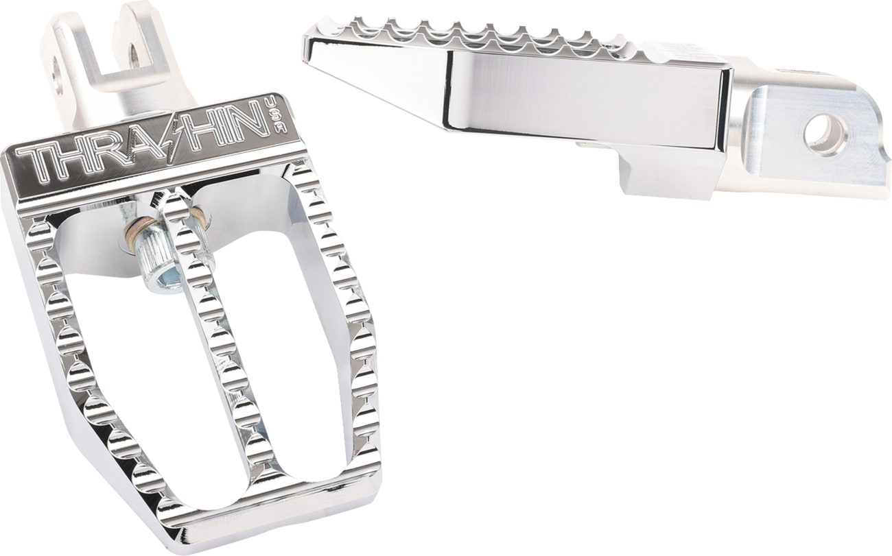 THRASHIN SUPPLY CO. Militant Footpegs - Front - Chrome TSC-2019-3-SF