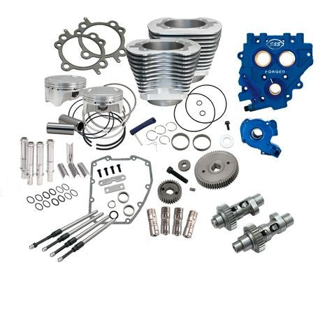 S&S Cycle - 110" Power Package for HD® Twin Cam 96™, 103™ Models with 585 Easy Start® Gear Drive Cams - Silver - 0