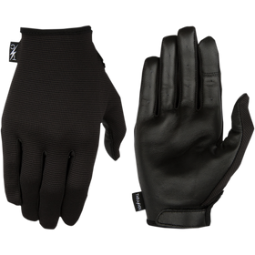 Thrashin Supply Co. Stealth Leather Palm Gloves – seamless leather motorcycle gloves with touchscreen fingers