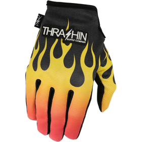 Thrashin Supply Co. Stealth Riding Gloves Flame – hot rod flame graphic synthetic palm motorcycle gloves