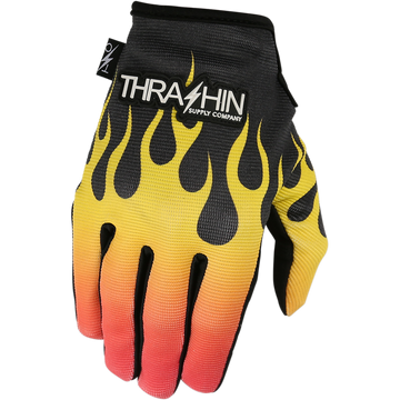 Thrashin Supply Co. Stealth Riding Gloves Flame
