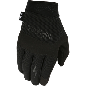 Thrashin Supply Co. Covert V2 riding gloves in black with neoprene cuff and reinforced knuckles