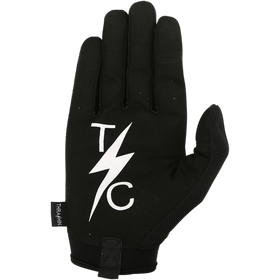 Thrashin Supply Co. Covert V2 riding gloves in black with neoprene cuff and reinforced knuckles