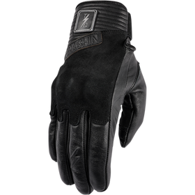 Thrashin Supply Co. Boxer Gloves in Black - cowhide leather motorcycle riding gloves with molded PVC knuckle protection