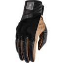 Thrashin Supply Co. Boxer Gloves in Tan - cowhide leather motorcycle riding gloves with PVC knuckle protection and suede impact zones