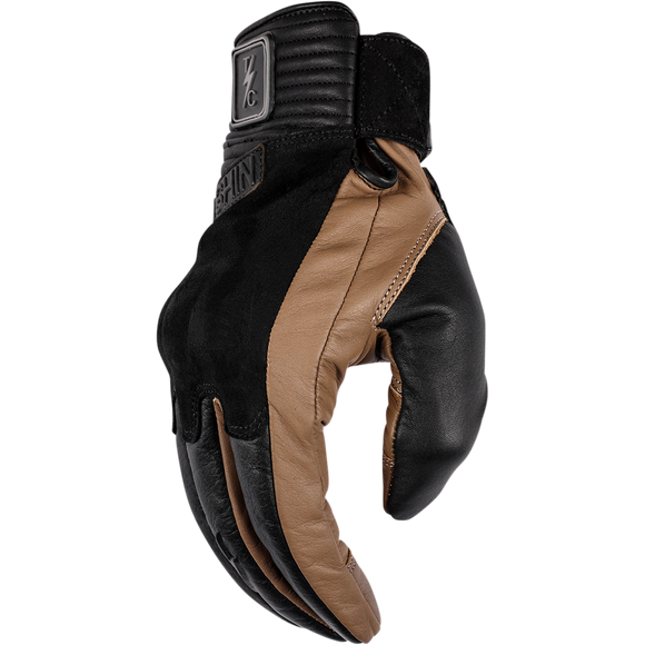 Thrashin Supply Co. Boxer Gloves in Tan - cowhide leather motorcycle riding gloves with PVC knuckle protection and suede impact zones