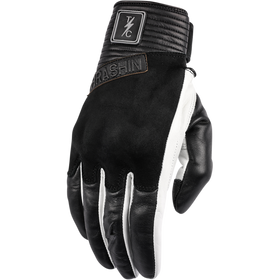 Thrashin Supply Co. Boxer Gloves in White - cowhide leather motorcycle riding gloves with molded knuckle protection and touchscreen-compatible fingertips