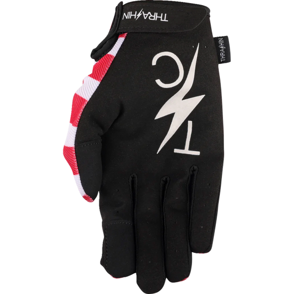 Thrashin Supply Co. Stars & Bolts Stealth Gloves – patriotic graphic seamless synthetic palm motorcycle gloves