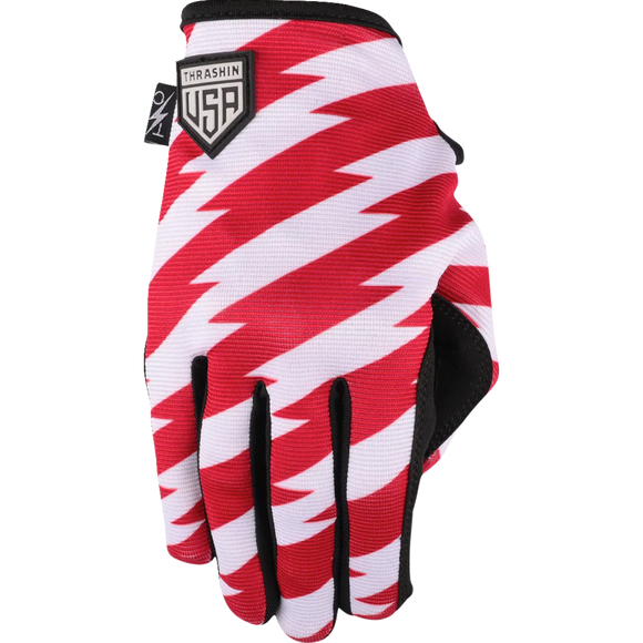 Thrashin Supply Co. Stars & Bolts Stealth Gloves – patriotic graphic seamless synthetic palm motorcycle gloves