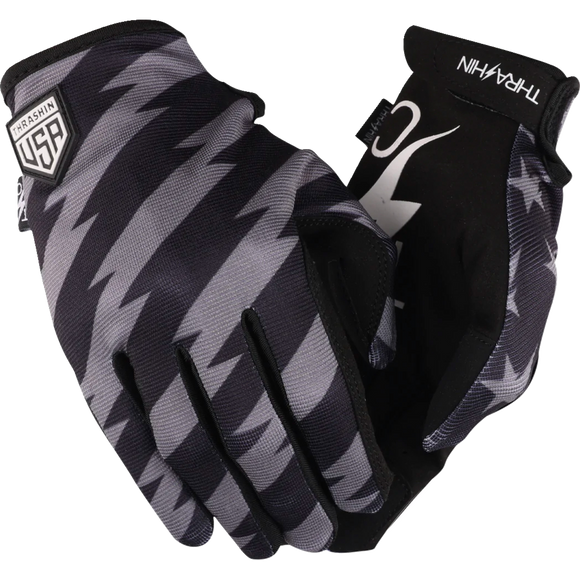 Thrashin Supply Co. Stars & Bolts Stealth Gloves Black/Grey