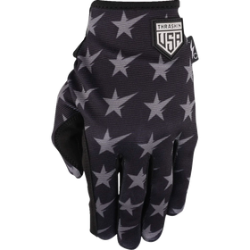 Thrashin Supply Co. Stars & Bolts Stealth riding gloves in black and grey