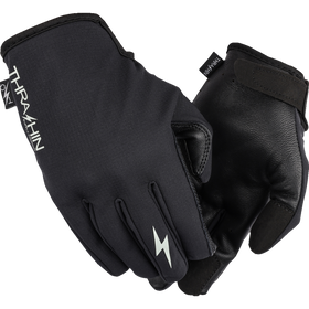 Thrashin Supply Co. Windbreaker Stealth motorcycle gloves with ripstop top and leather palm